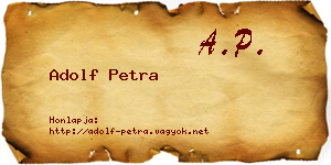 Adolf Petra névjegykártya