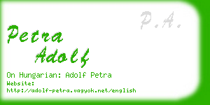 petra adolf business card